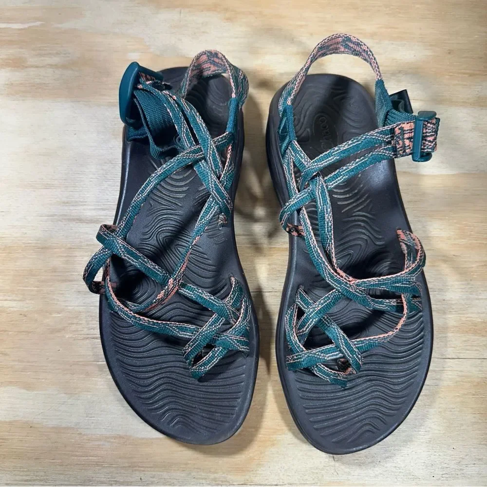 Chaco Teal Multi-Color Strappy Sandals Women’s Size 9